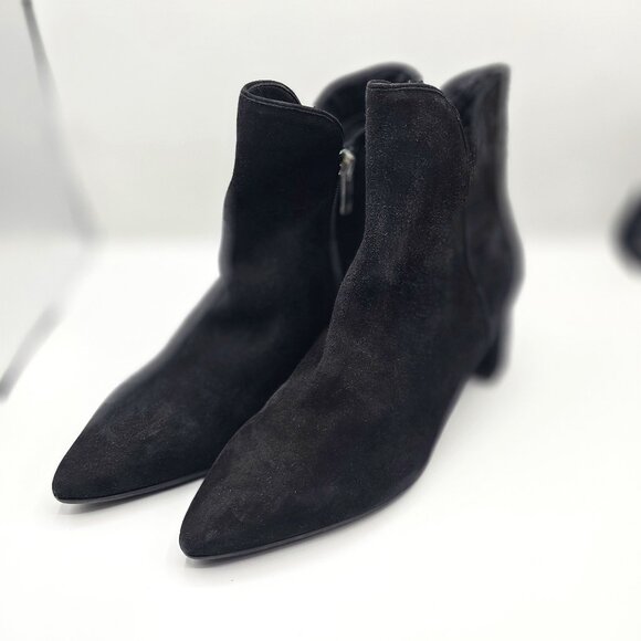 Aquatalia Shoes - NWOB - Aquatalia Kaylani Black Suede Pointed Toe Ankle Booties – Size 11